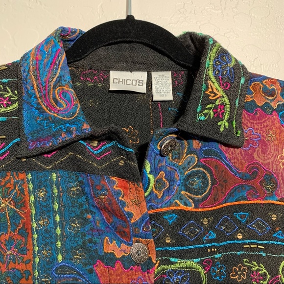 Chico’s Paisley Embroidered Jacket - Picture 2 of 3